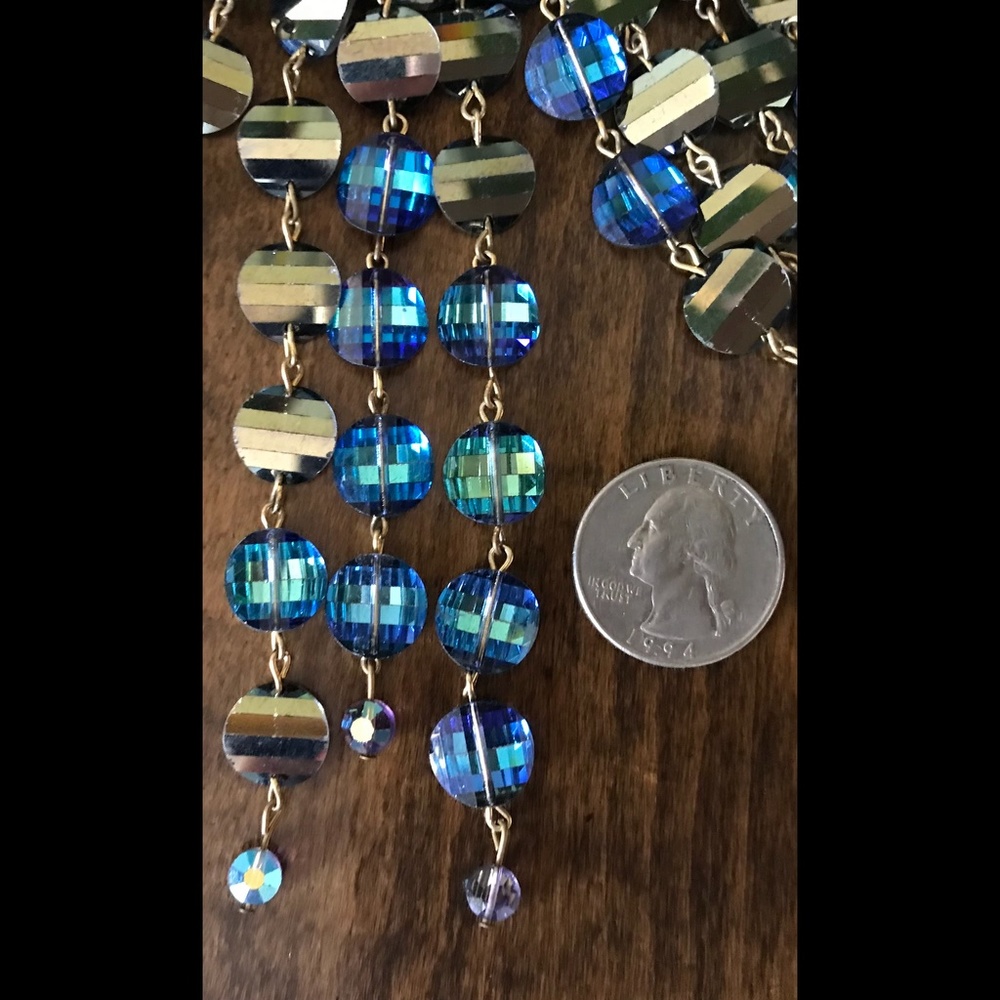 Swarovski Pageant-Worthy Cascade Necklace of Scarce Wisteria Pagoda Crys… - Picture 10 of 12